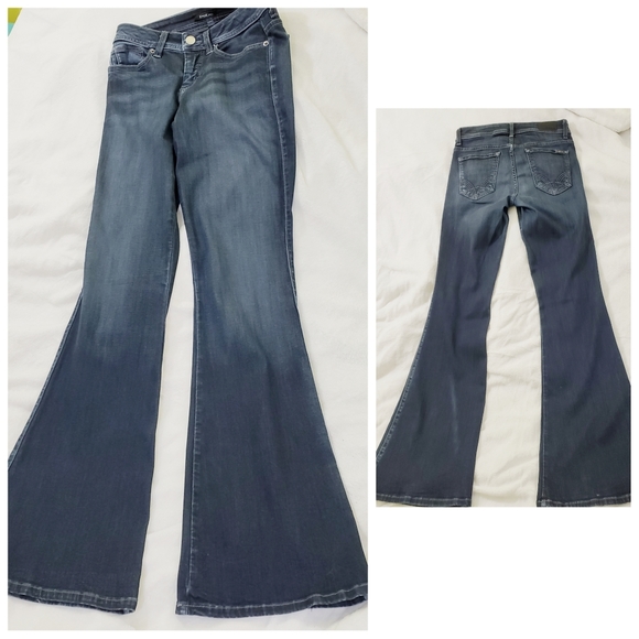 bebe Denim - Bebe Mid Rise Medium Wash Boot Flare Denim Jeans